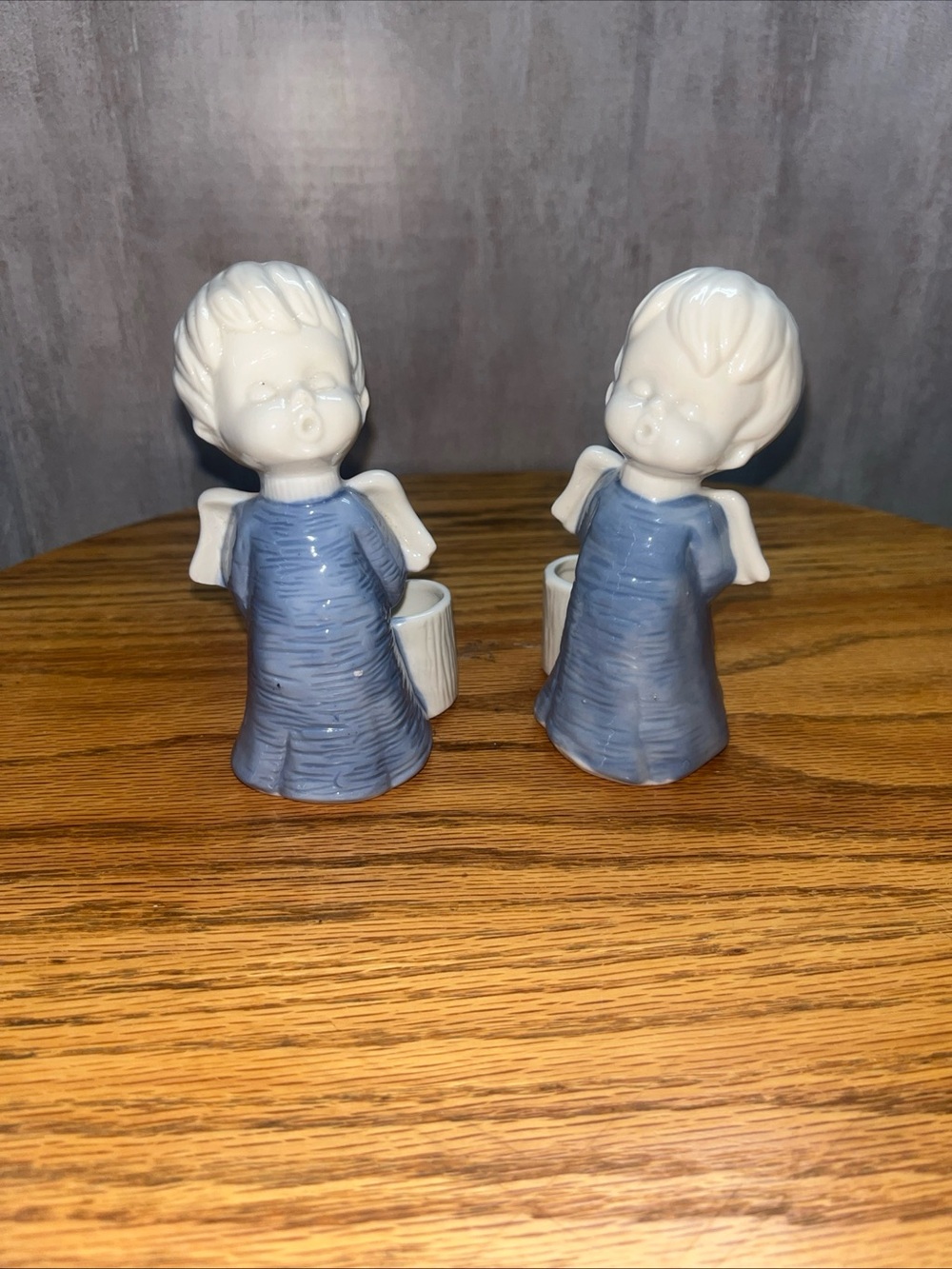 Enesco singing, angels candleholders